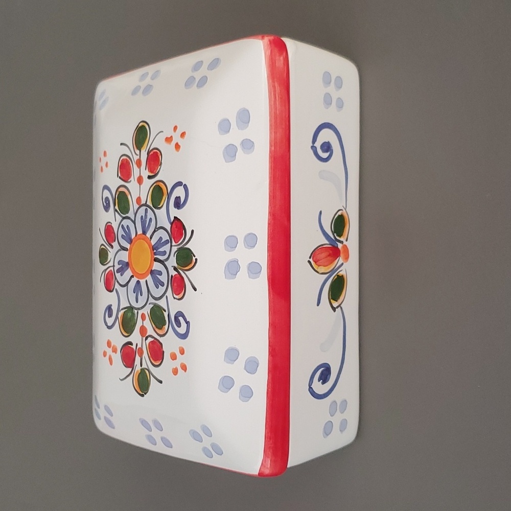 Ceramica Spain Hand Painted Trinket Box